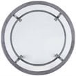 Pemberly Row Set of 2 Round Glass Top Metal End Tables in Silver