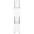 Pemberly Row Set of 2 4-Shelf Bookcases in White and Champagne