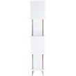 Pemberly Row Set of 2 4-Shelf Bookcases in White and Champagne