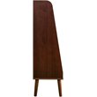 Pemberly Row Set of 2 4-Shelf Mid Century Modern Wood Bookcases in Walnut