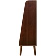 Pemberly Row Set of 2 4-Shelf Mid Century Modern Wood Bookcases in Walnut