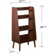 Pemberly Row Set of 2 4-Shelf Mid Century Modern Wood Bookcases in Walnut