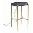 Pemberly Row Set of 2 End Tables with Wireless Charging Station Gold-Black