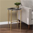 Pemberly Row Set of 2 End Tables with Wireless Charging Station Gold-Black