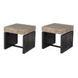 Pemberly Row Set of 2 Engineered Wood End Tables in Natural-Black