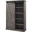 Pemberly Row Set of 2 5-Shelf Bookcases in Gray and Weathered Oak