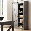 Pemberly Row Set of 2 5-Shelf Bookcases in Gray and Weathered Oak