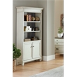 Pemberly Row Set of 2 Bookcases With Doors Storage Cabinet Office Shelves White