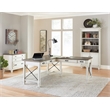 Pemberly Row Set of 2 Bookcases With Doors Storage Cabinet Office Shelves White