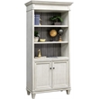 Pemberly Row Set of 2 Bookcases With Doors Storage Cabinet Office Shelves White