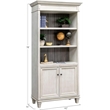 Pemberly Row Set of 2 Bookcases With Doors Storage Cabinet Office Shelves White