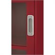 Pemberly Row Set of 2 4-Shelf Sliding Glass Door Bookcases in Red