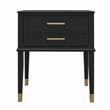 Pemberly Row Set of 2 Contemporary End Tables in Black Finish