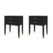 Pemberly Row Set of 2 Contemporary End Tables in Black Finish