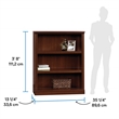 Pemberly Row Set of 2 Engineered Wood 3-Shelf Bookcases in Cherry