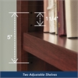 Pemberly Row Set of 2 Engineered Wood 3-Shelf Bookcases in Cherry