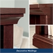 Pemberly Row Set of 2 Engineered Wood 3-Shelf Bookcases in Cherry