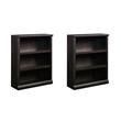 Pemberly Row Set of 2 Engineered Wood 3-Shelf Bookcases in Estate Black