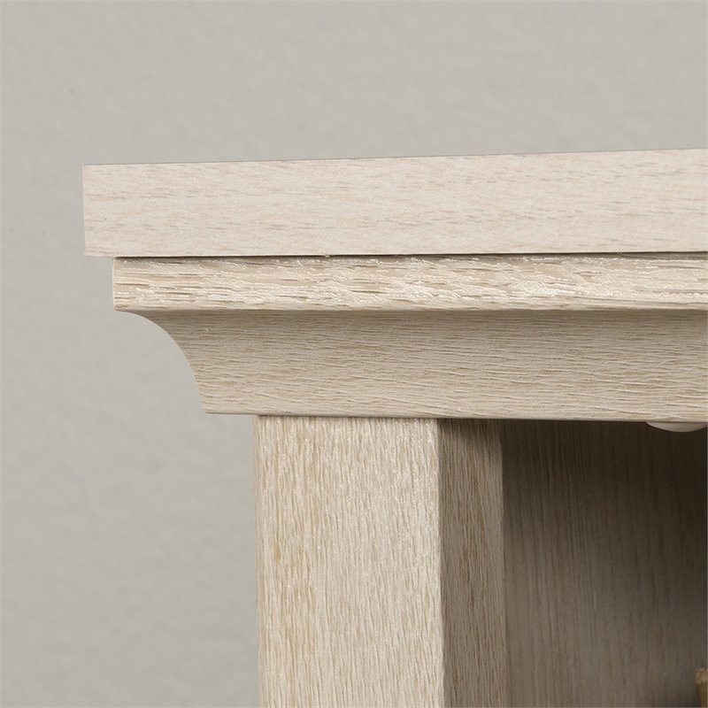 Pemberly Row Set of 2 Engineered Wood 3-Shelf Bookcases in Chalked Chestnut