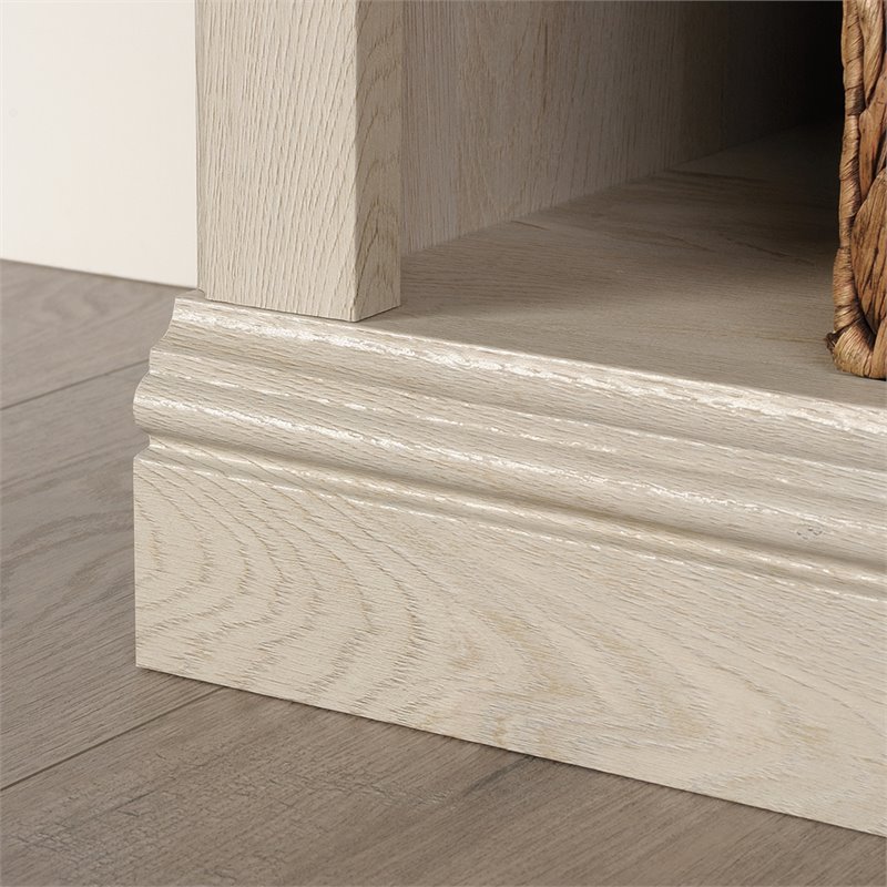 Pemberly Row Set of 2 Engineered Wood 3-Shelf Bookcases in Chalked Chestnut