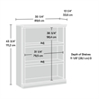 Pemberly Row Set of 2 Engineered Wood 3-Shelf Bookcases in Chalked Chestnut