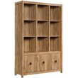 Pemberly Row Set of 2 Engineered Wood 9-Cubby Bookcases in Sindoori Mango/Brown
