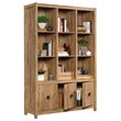 Pemberly Row Set of 2 Engineered Wood 9-Cubby Bookcases in Sindoori Mango/Brown