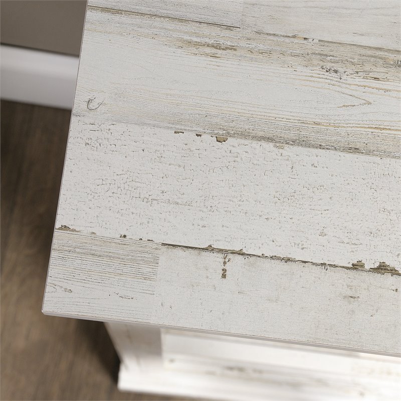 Pemberly Row Set of 2 Engineered Wood 3-Shelf Bookcases in White Plank