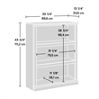 Pemberly Row Set of 2 Engineered Wood 3-Shelf Bookcases in Vintage Oak