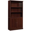 Pemberly Row Set of 2 Engineered Wood 3-Shelf Bookcases in Cherry