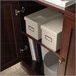 Pemberly Row Set of 2 Engineered Wood 3-Shelf Bookcases in Cherry
