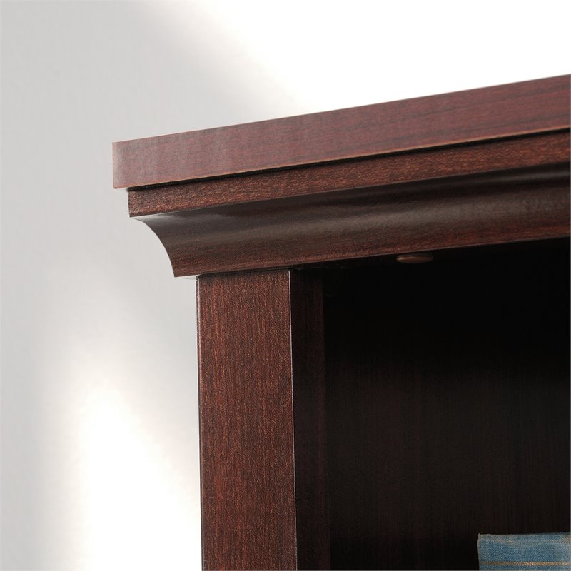 Pemberly Row Set of 2 Engineered Wood 3-Shelf Bookcases in Cherry