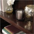 Pemberly Row Set of 2 Engineered Wood 3-Shelf Bookcases in Cherry