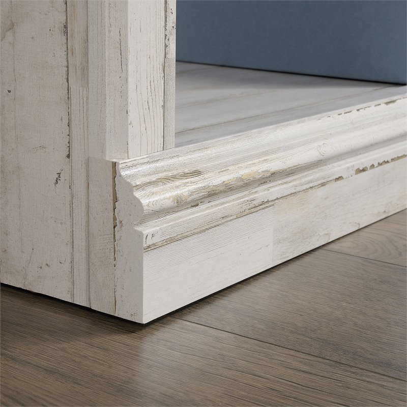 Pemberly Row Set of 2 Engineered Wood 5-Shelf Bookcases in White Plank