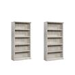 Pemberly Row Set of 2 Engineered Wood 5-Shelf Bookcases in White Plank
