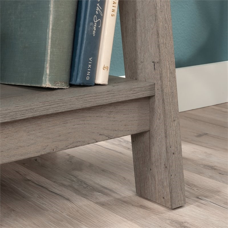 Pemberly Row Set of 2 Engineered Wood 5-Shelf Bookcases in Mystic Oak