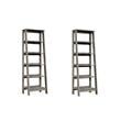Pemberly Row Set of 2 Engineered Wood 5-Shelf Bookcases in Mystic Oak