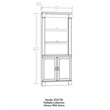 Pemberly Row Set of 2 Bookcases in Glacier Oak/Rosso Slate Accent