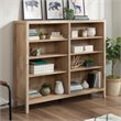 Pemberly Row Set of 2 Engineered Wood Bookcases in Prime Oak