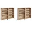 Pemberly Row Set of 2 Engineered Wood Bookcases in Prime Oak