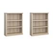 Pemberly Row Set of 2 Engineered Wood 3-Shelf Bookcases in Pacific Maple