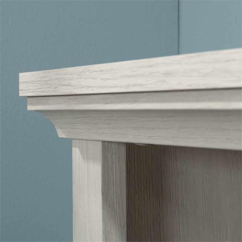 Pemberly Row Set of 2 Engineered Wood 3-Shelf Bookcases in Glacier Oak