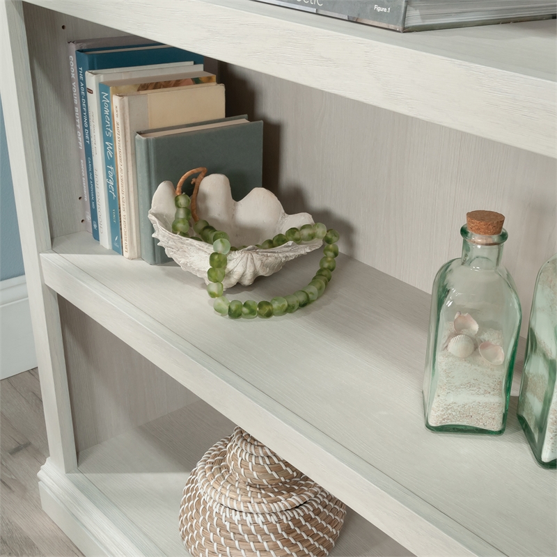 Pemberly Row Set of 2 Engineered Wood 3-Shelf Bookcases in Glacier Oak