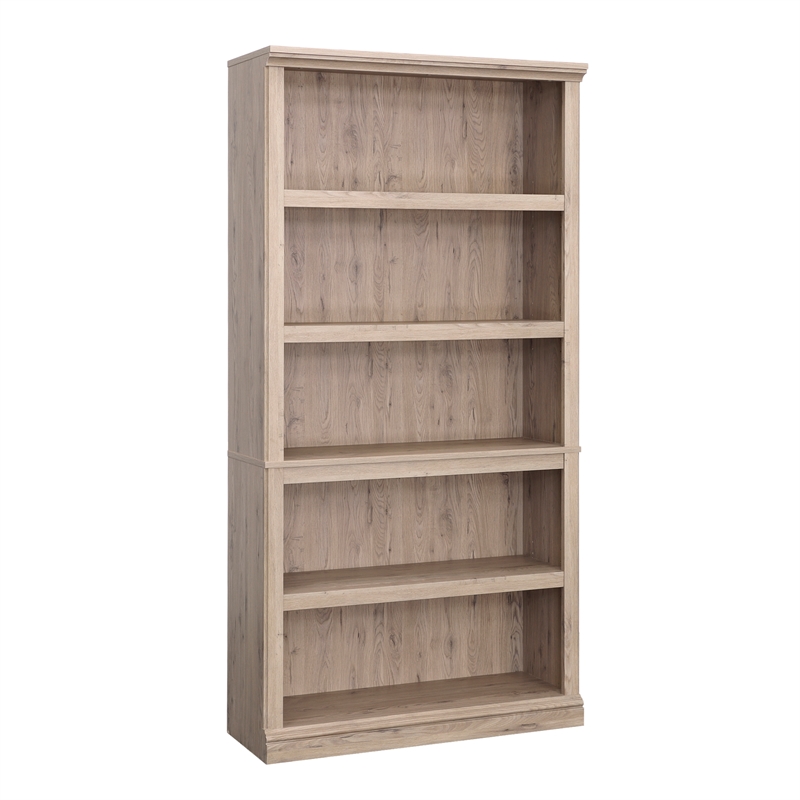 Pemberly Row Set of 2 Engineered Wood 5-Shelf Bookcases in Laurel Oak