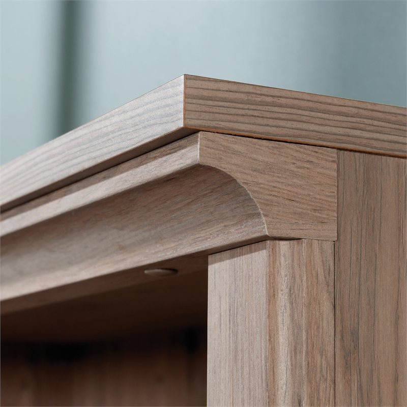 Pemberly Row Set of 2 Engineered Wood 5-Shelf Bookcases in Laurel Oak