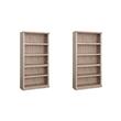 Pemberly Row Set of 2 Engineered Wood 5-Shelf Bookcases in Laurel Oak