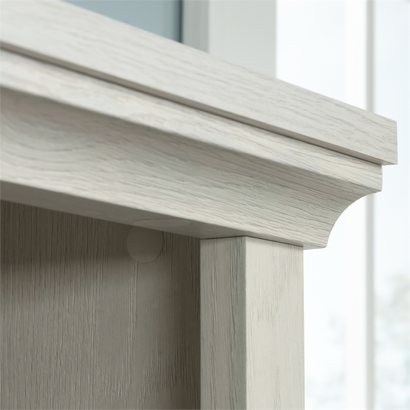 Pemberly Row Set of 2 Engineered Wood 5-Shelf Bookcases in Glacier Oak