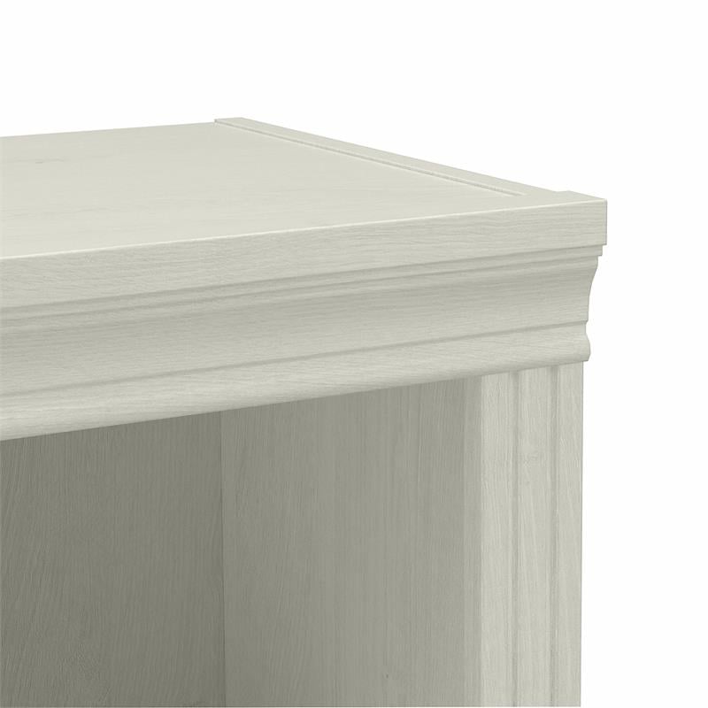 Pemberly Row Set of 2 Tall 5-Shelf Bookcases in Linen White Oak