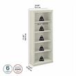 Pemberly Row Set of 2 Tall 5-Shelf Bookcases in Linen White Oak