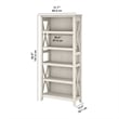 Pemberly Row Set of 2 Tall 5-Shelf Bookcases in Linen White Oak
